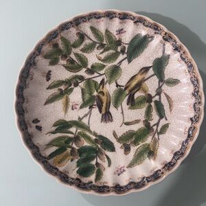 Vintage Phoenix Bird Fire Chinese Famille Plate Olive Branch Feng Shui